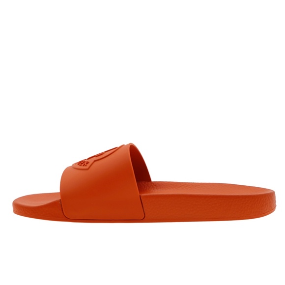 Moncler Basil Slides Orange Rubber Size 45 / 12 US New - Picture 5 of 6
